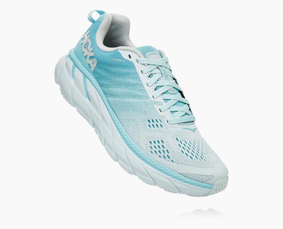 Hoka One One Vandresko Dame - Clifton 6 - Blå/Hvide - 210368ZKP